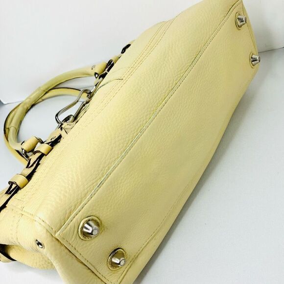 Coach F13084 Hampton Leather Braided Satchel Handbag Bag, Beige Cream - Picture 5 of 8